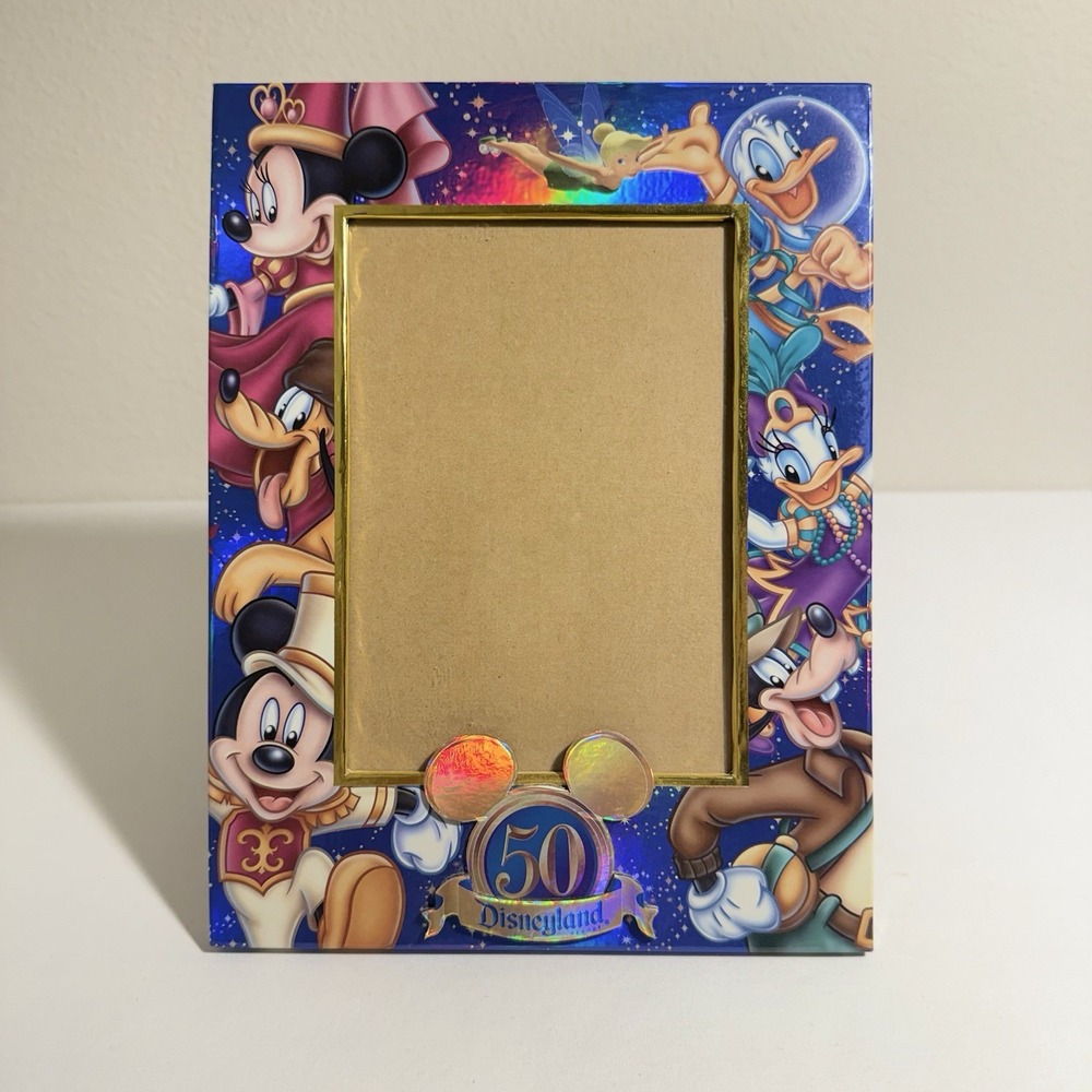 Disney 50th Anniversary 5x7 Photo Frame Mickey Mouse Minnie Pluto Daisy Goofy